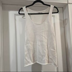 Old Navy Cream Knit Tank Top Sleeveless Cotton Size L